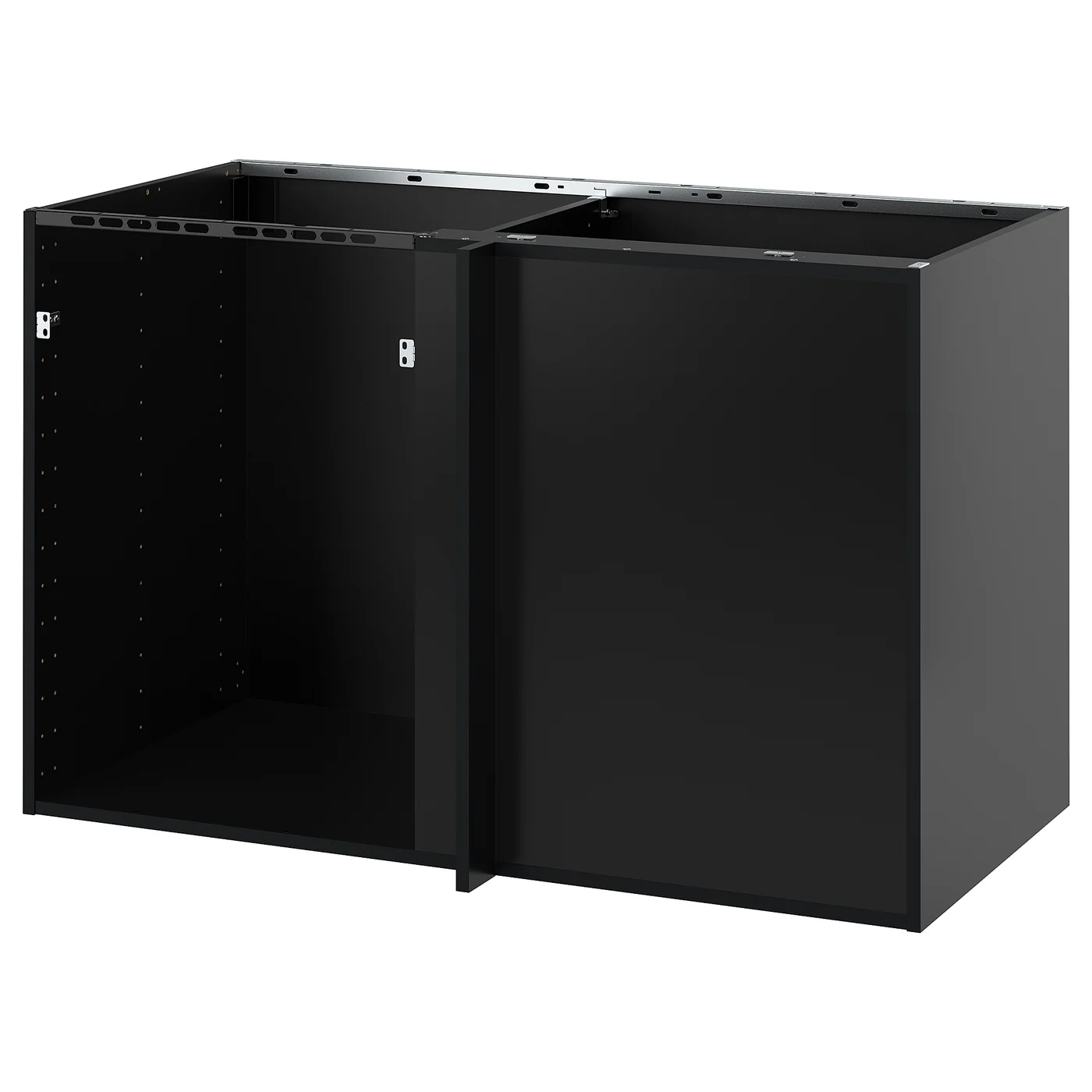 Metod Corner Base Cabinet Frame, Black-grey, 128x60x80 Cm