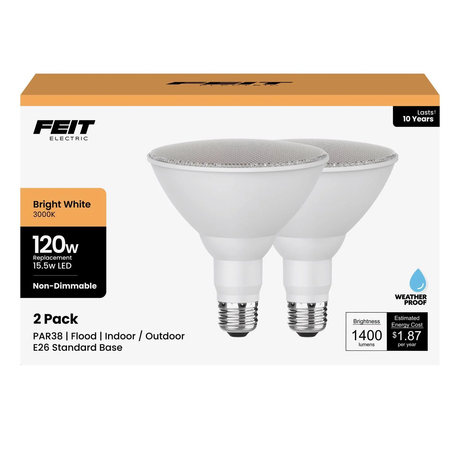 Feit Par38 E26 (medium) Led Bulb Bright White 120 Watt Equivalence 1 Pk