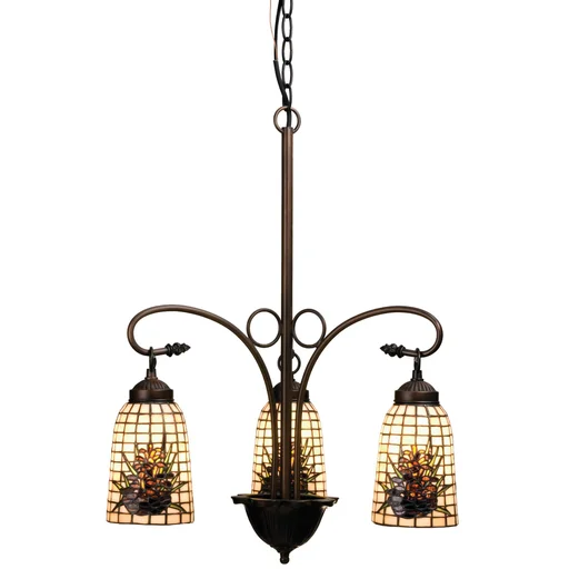 Pine Barons 20 Inch 3 Light Mini Chandelier By Meyda Lighting