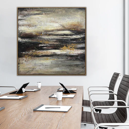 Storm In The Ocean - 50"x50" | 127x127 Cm/stretched + Black Frame