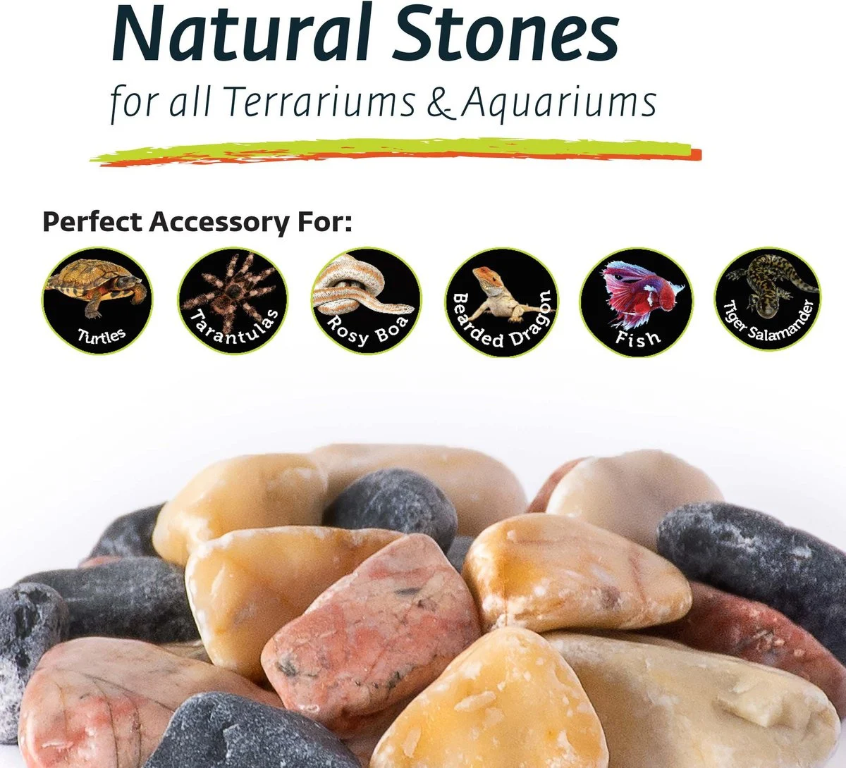 Galapagos Natural Terrarium Stones, 4-lb Bag, Red