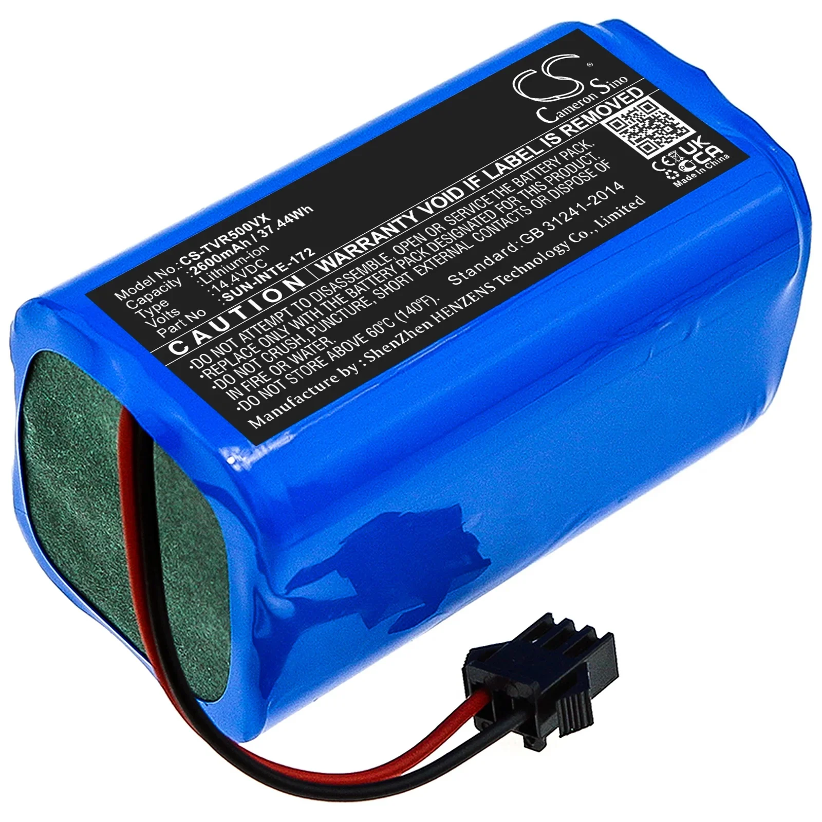 Battery For Ionvac Optimax Ultraclean Uv Roboti, Smartclean 2000,