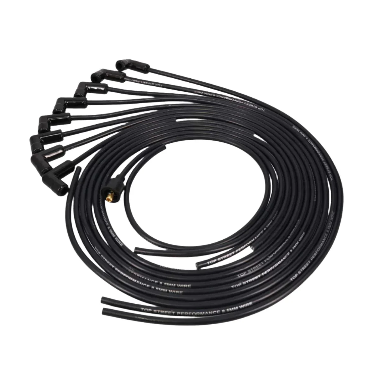 8.5mm Universal Black Ignition Wires With 90° Ceramic Plug Boots - Black