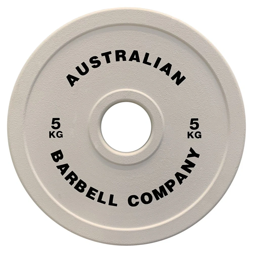 Powerlifting Plates - Cast - 5kg Each - White