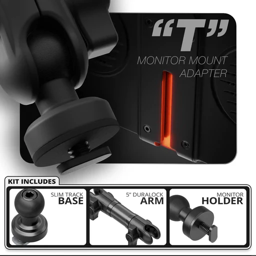 Single T Screw Traxx Slim Track Base 5in Duralock Arm Orange Carbon Fiber Tube