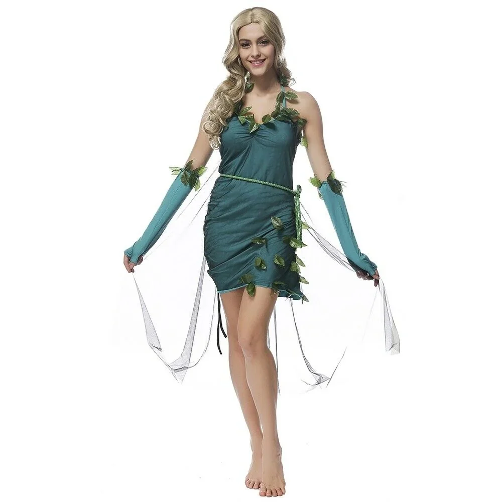 Vert Magnifique Costume Elfe Forêt Arbre Déesse Halloween
