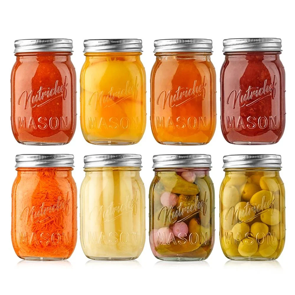 12 Pcs. Glass Mason Jars With Regular Lids And Bands, Diy Magnetic Spice Jars, Ideal For Meal Prep, Jam, Honey, Wedding Favors, And More - 12 Pack