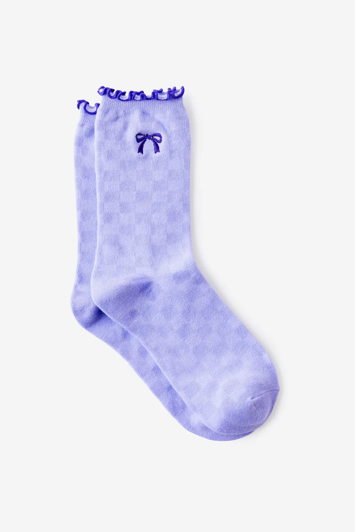Typo Socks - Purple With Bow Detail