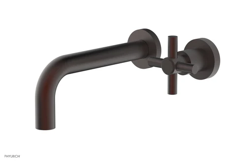 Basic Single Handle Wall Lavatory Set - Cross Handle D131-15 - Weathered Copper