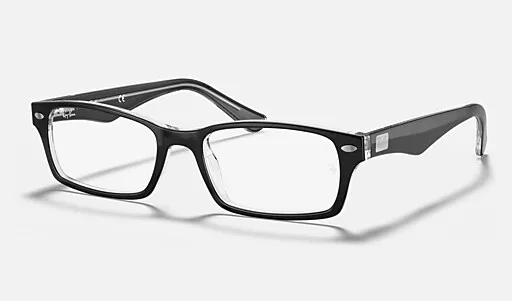 Rb5206 Optics Eyeglasses With Black On Transparent Frame