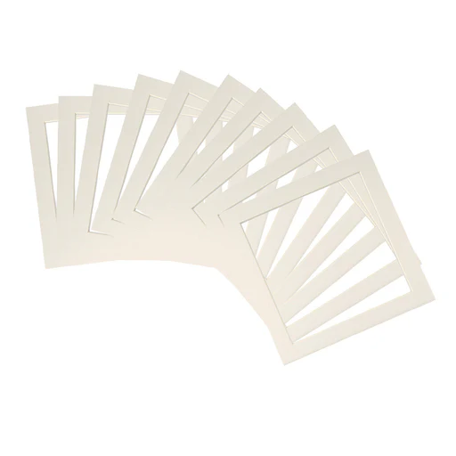 6" X 6" Picture Mounts For 8" X 8" Frame - Pack Of 10 - Ivory