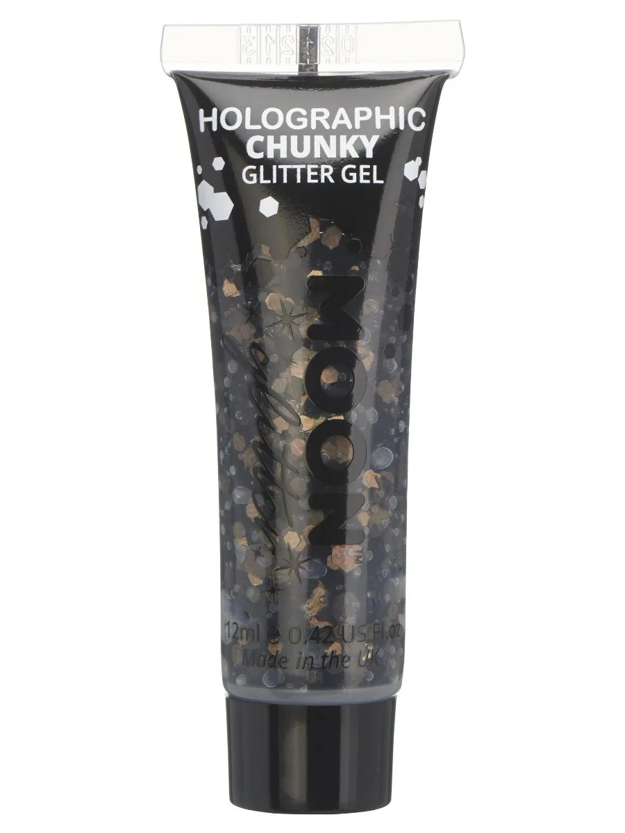 Moon Glitter Holographic Chunky Glitter Gel - Black