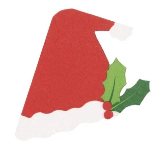 Santa Hat Die-cut Paper Linen Party Napkins - 15 Per Package