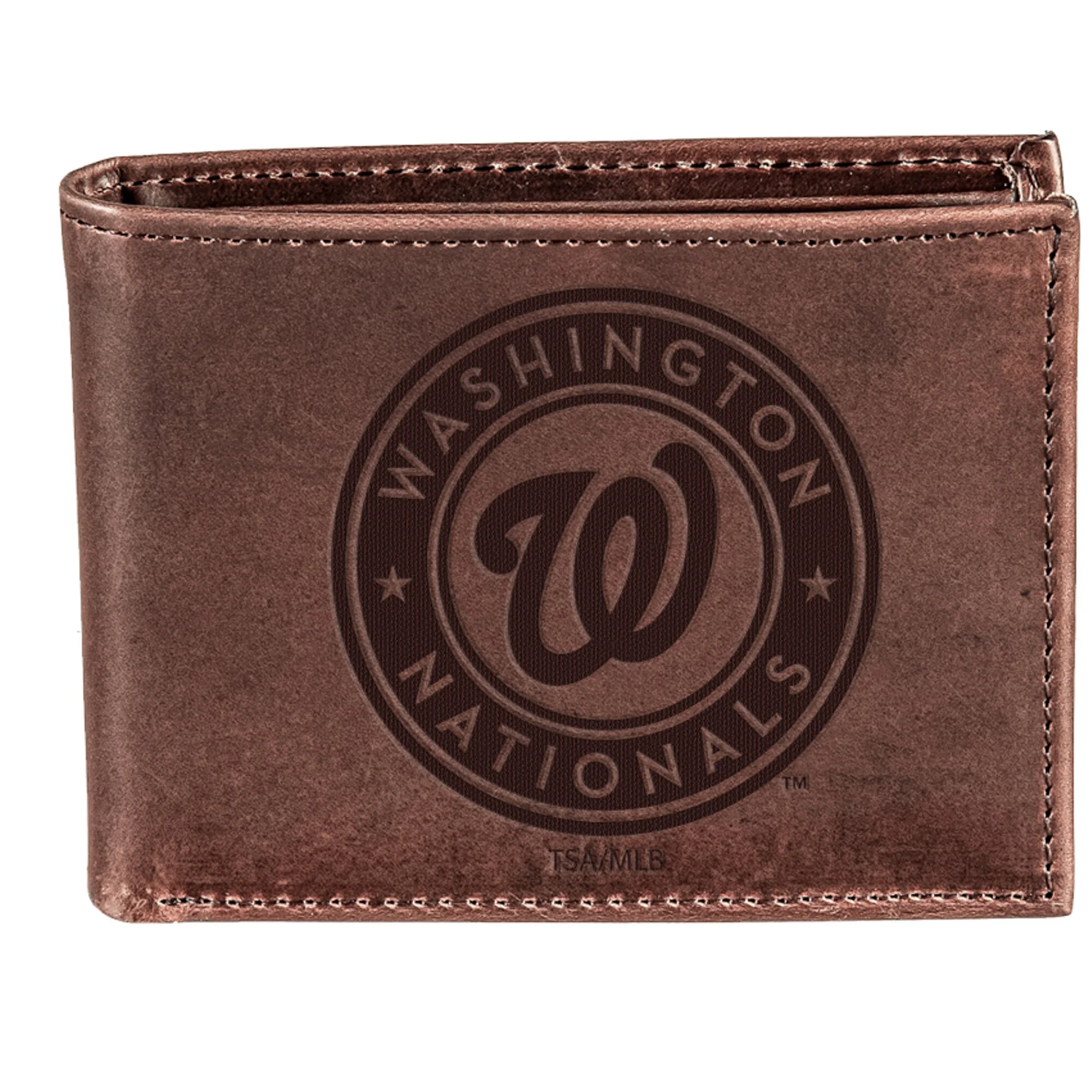 Washington Nationals Brown Bi-fold Leather Wallet