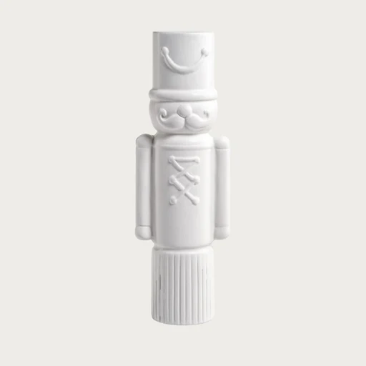 Large Matte White Ceramic Soldier