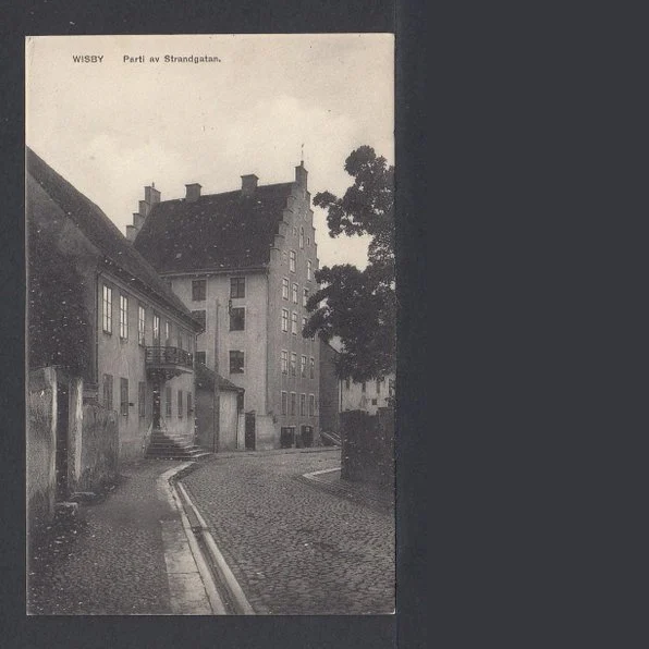 Visby Parti Av Strandgatan Äldre Kort Från Tiden