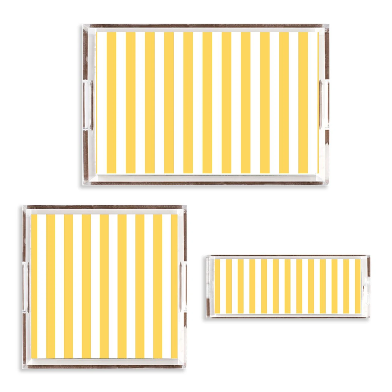 Retro Stripe Lucite Tray Basil 12x12