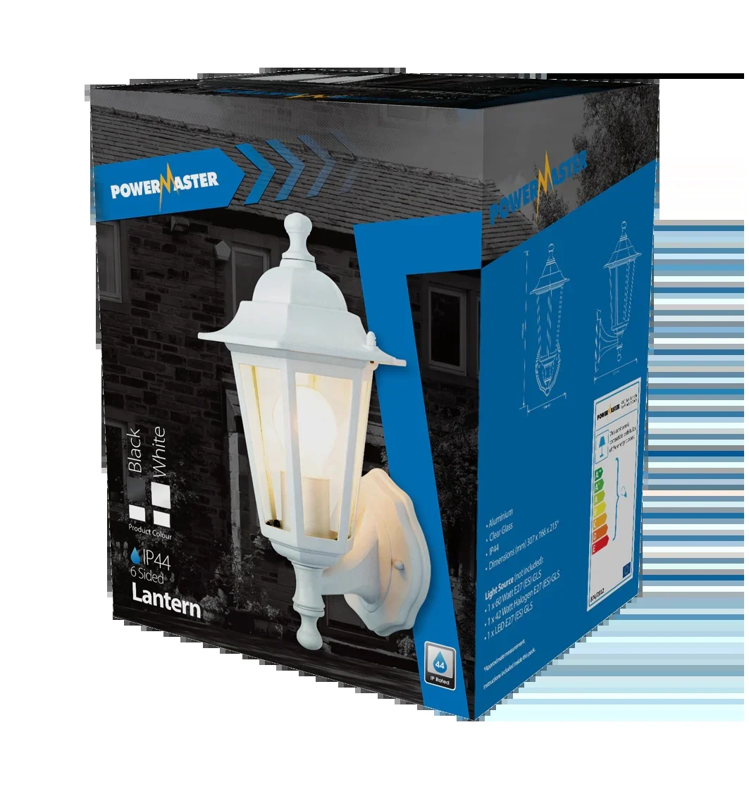 Powermaster S5896 Ip44 6-sided Lantern - White