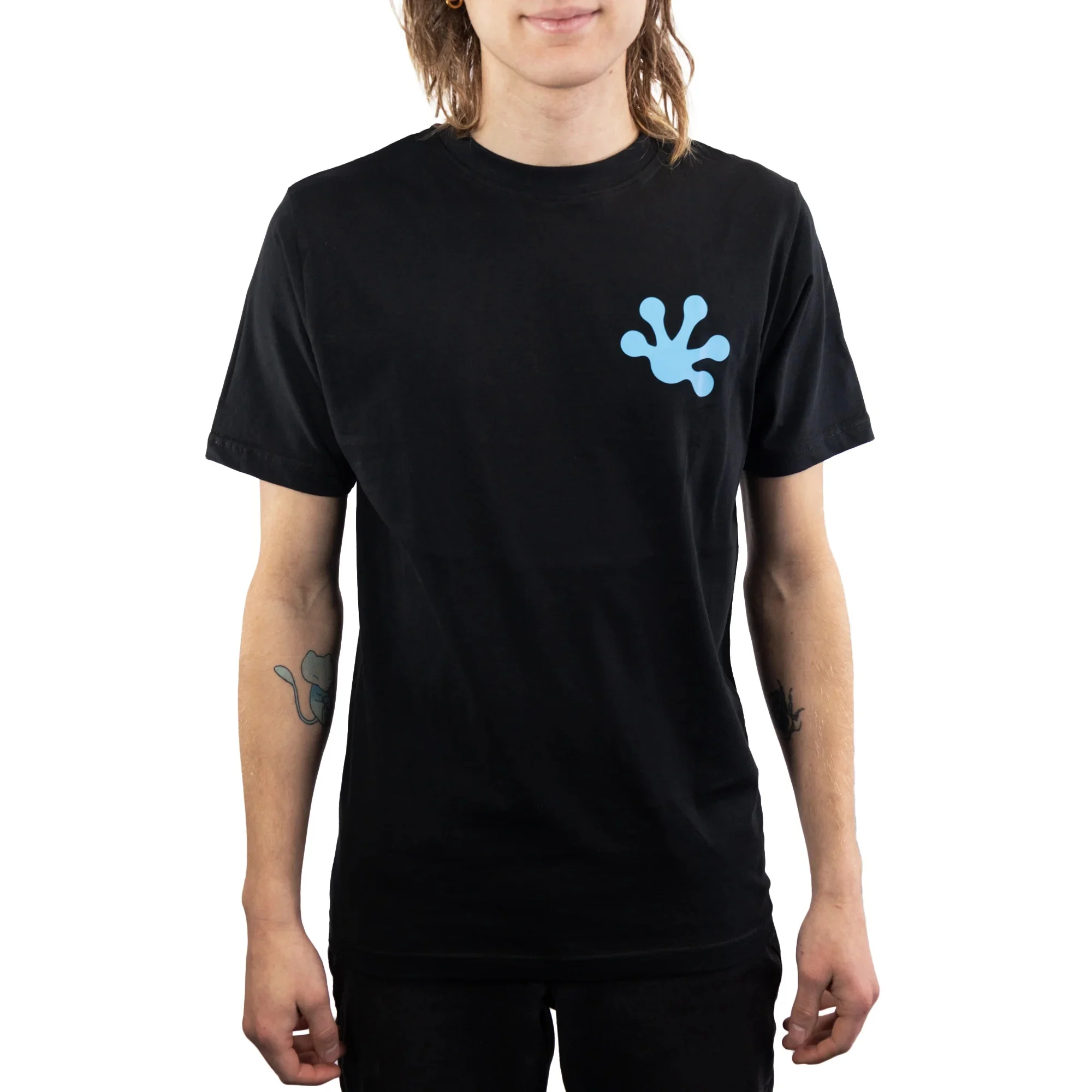 Pangea Logo Tee - Black With Light Blue