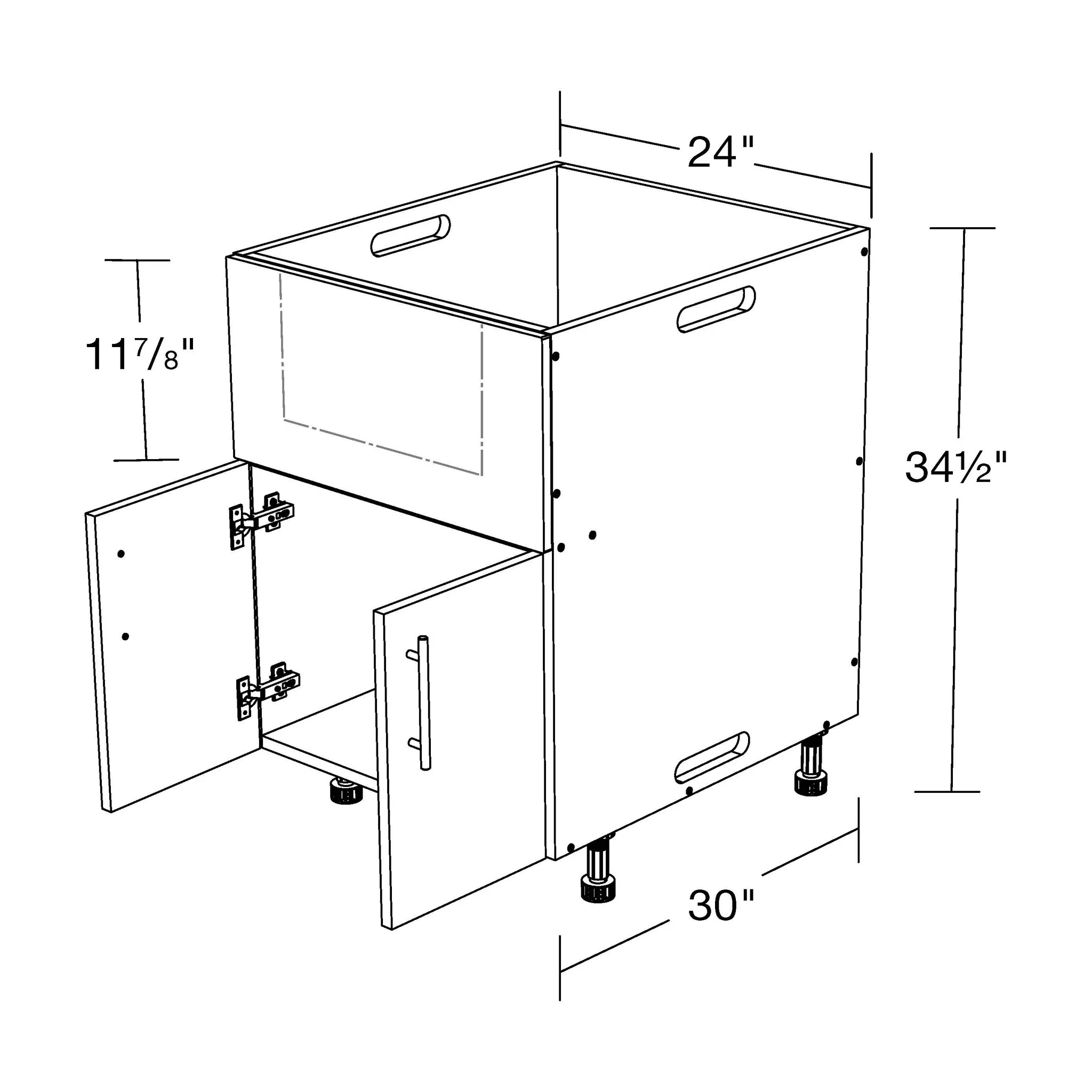 Sbb2430ib-miw Side Burner Base 24x30x34.5