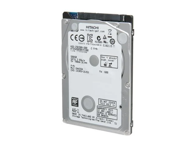Hgst Travelstar Z5k500 Hts545050a7e380 (0j11285) 500gb 5400 Rpm 8mb Cache Sata 3.0gb/s 2.5" Internal Notebook Hard Drive Bare Drive