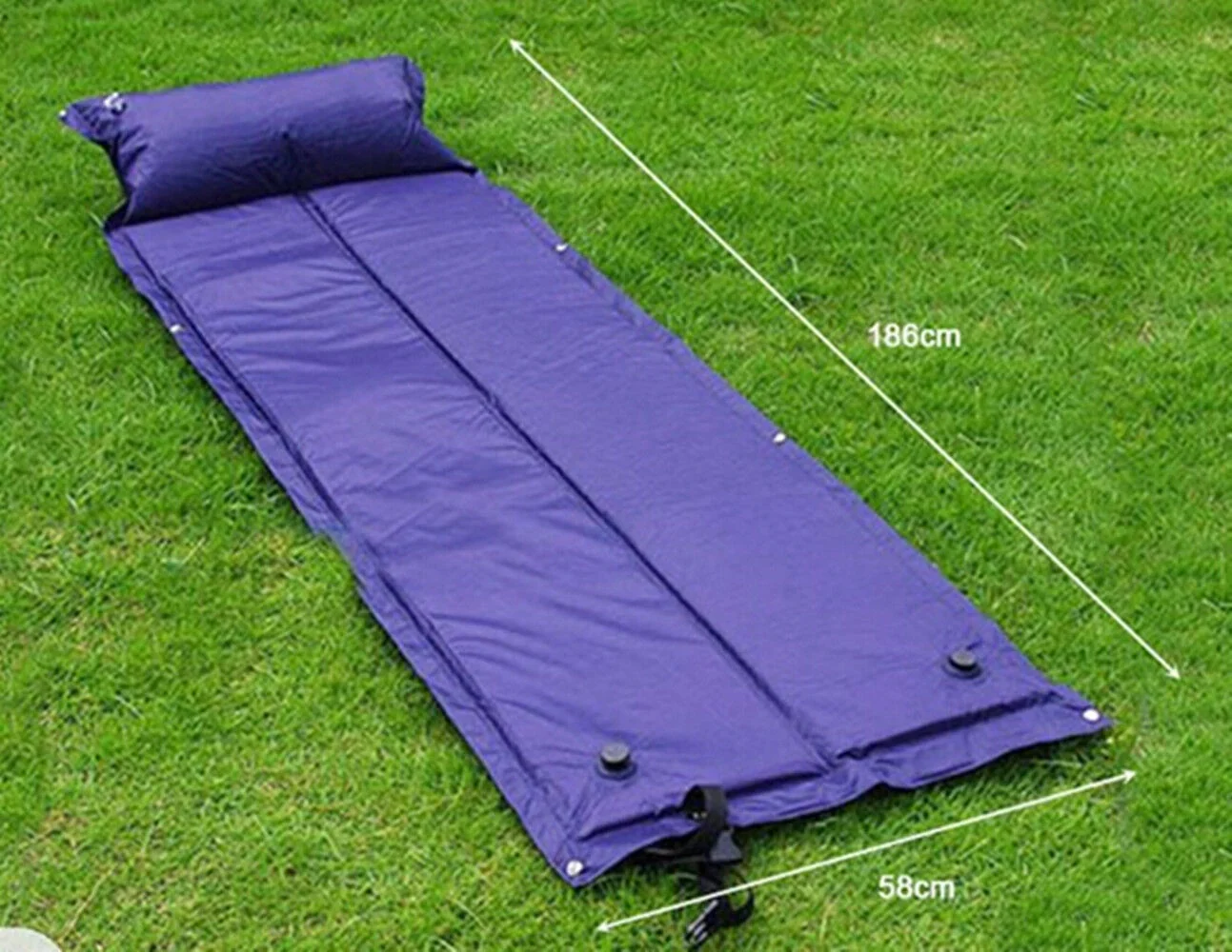 Selbstaufblasbare Luftmatratze Camping Wandern Matte Schlaf Mit Kissen - Blau