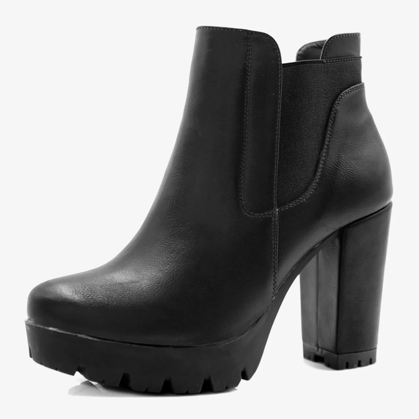 Chunky High Heel Platform Zipper Chelsea Boots