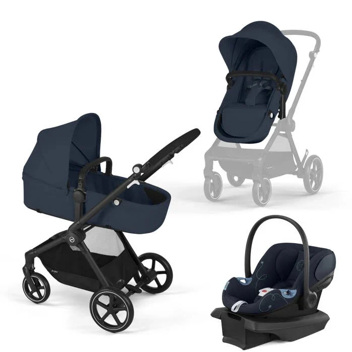 Cybex Eos And Aton G Travel System, 2024, Black, Ocean Blue
