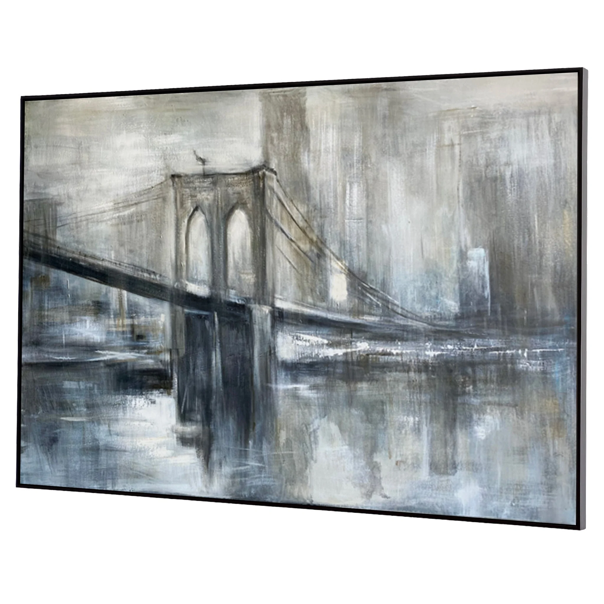 City Of Bridges - 24"x36" | 61x91 Cm/stretched + White Frame