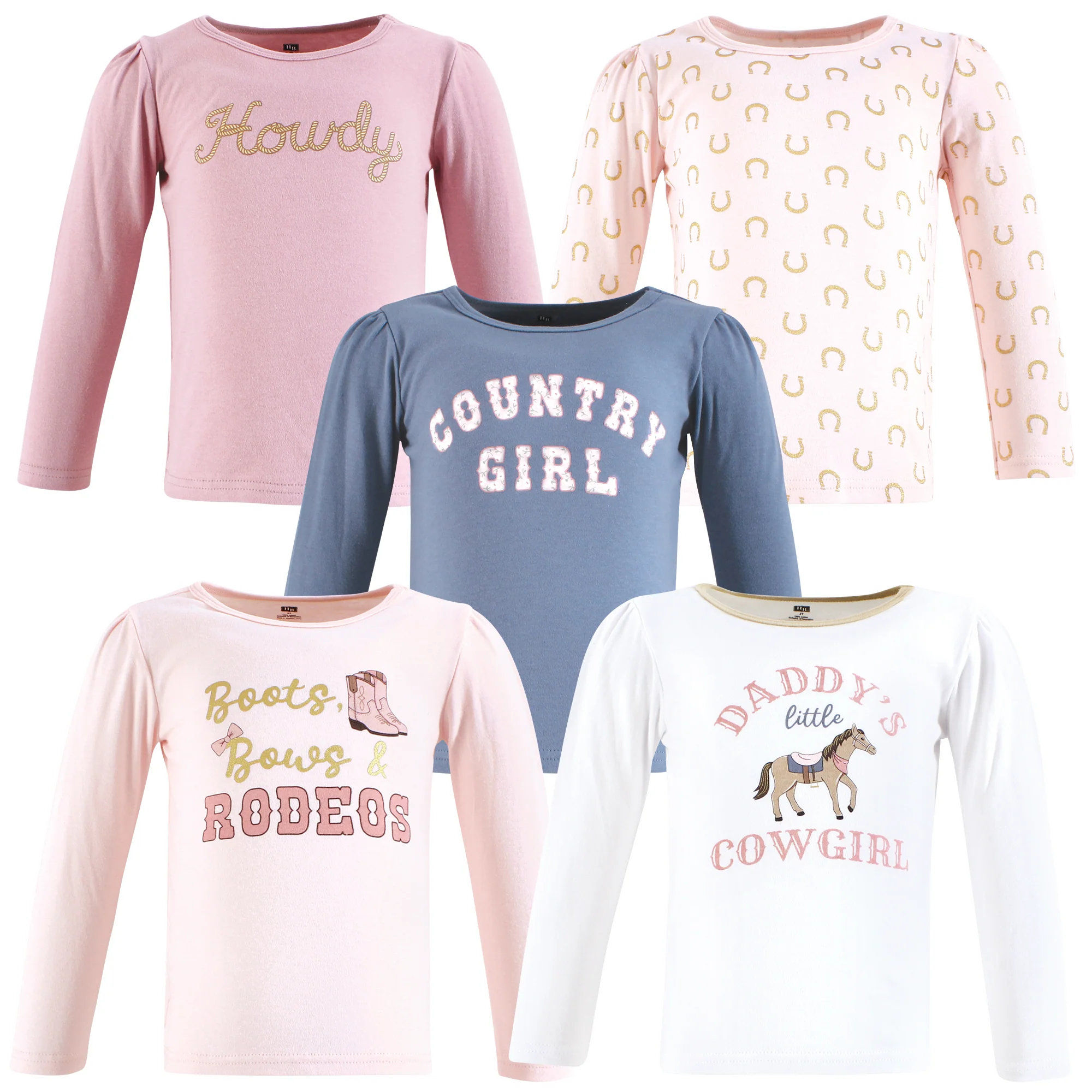 Hudson Baby Long Sleeve T-shirts, Cowgirl - 5t
