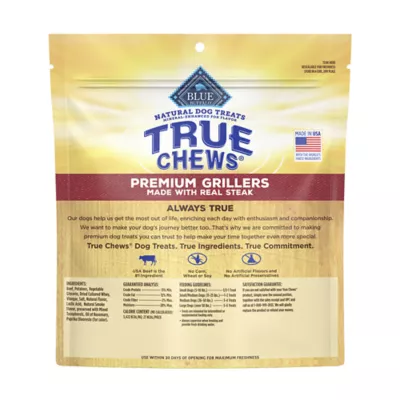 True Chews Premium Grillers All Life Stages Dog Treats - Steak