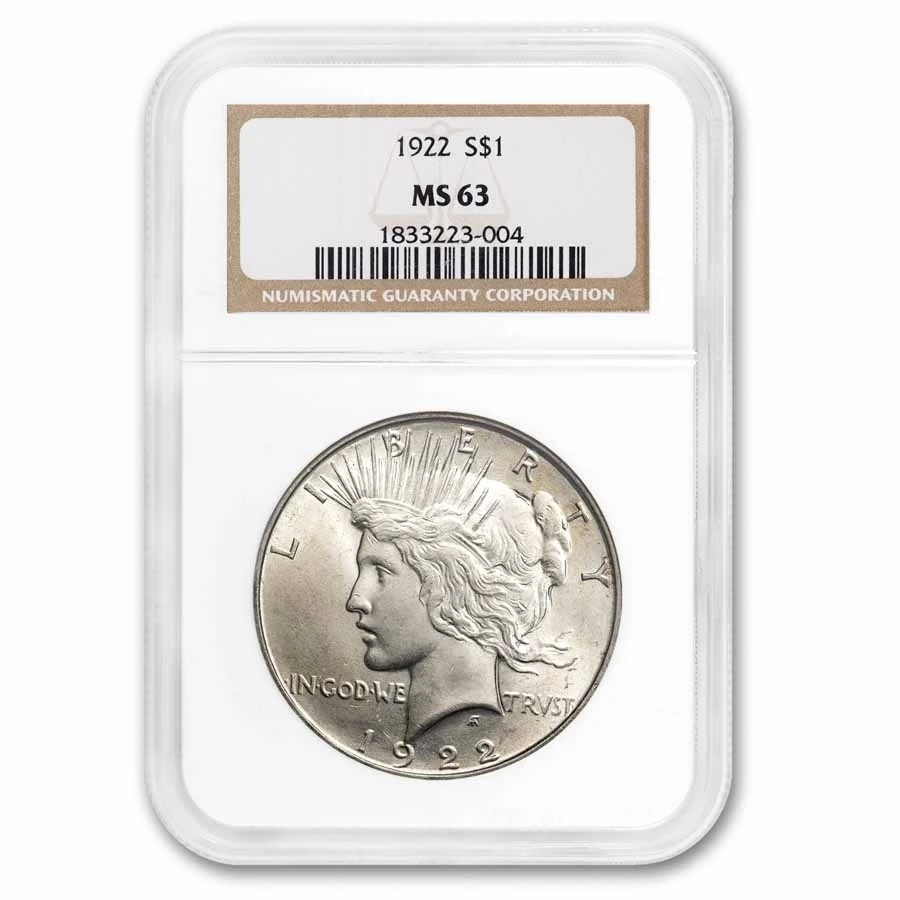 1922 Peace Dollar Ms-63 Ngc