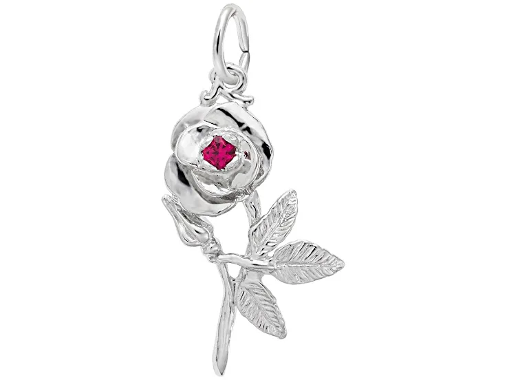 Silver Rose Charm - 1545ga