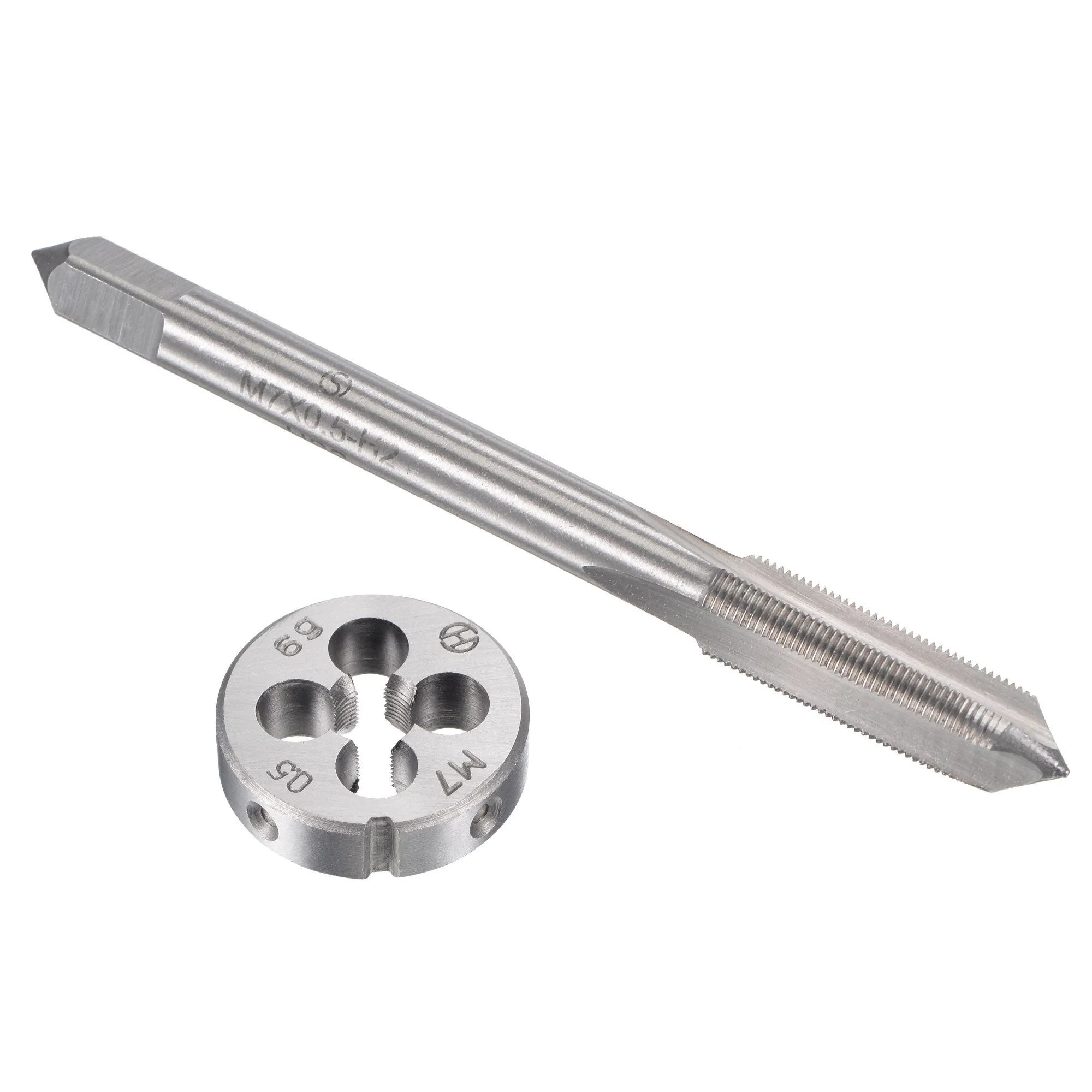 Uxcell M7 X 0.5mm Metric Tap And Die Set, Machine Thread Screw Tap With Round Threading Die, Tap & Die Kit For Nut Screw Bolt Thread Repair