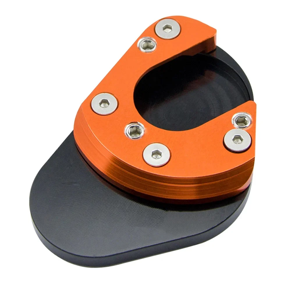 Kickstand Side Stand Plate Extension Pad For Ktm 690 950 990 125/200/390 Duke - Orange-black