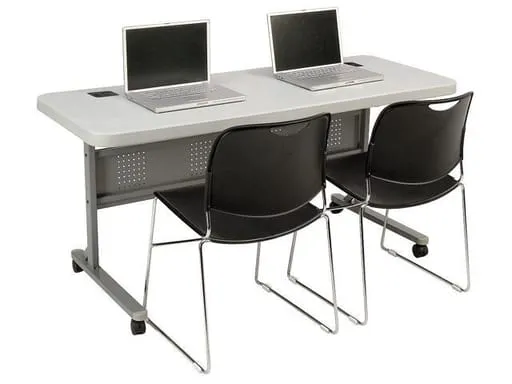 Nps Bpft2460 Flip-n-store Training Table - Rectangular - 24 X 60 X 29.5, Speckled Gray
