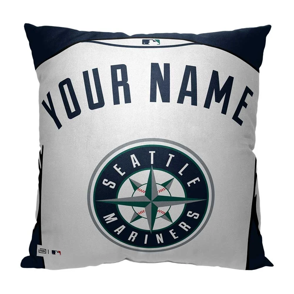 Mlb Seattle Mariners Jersey Personalized Pillow 18x18 Inches