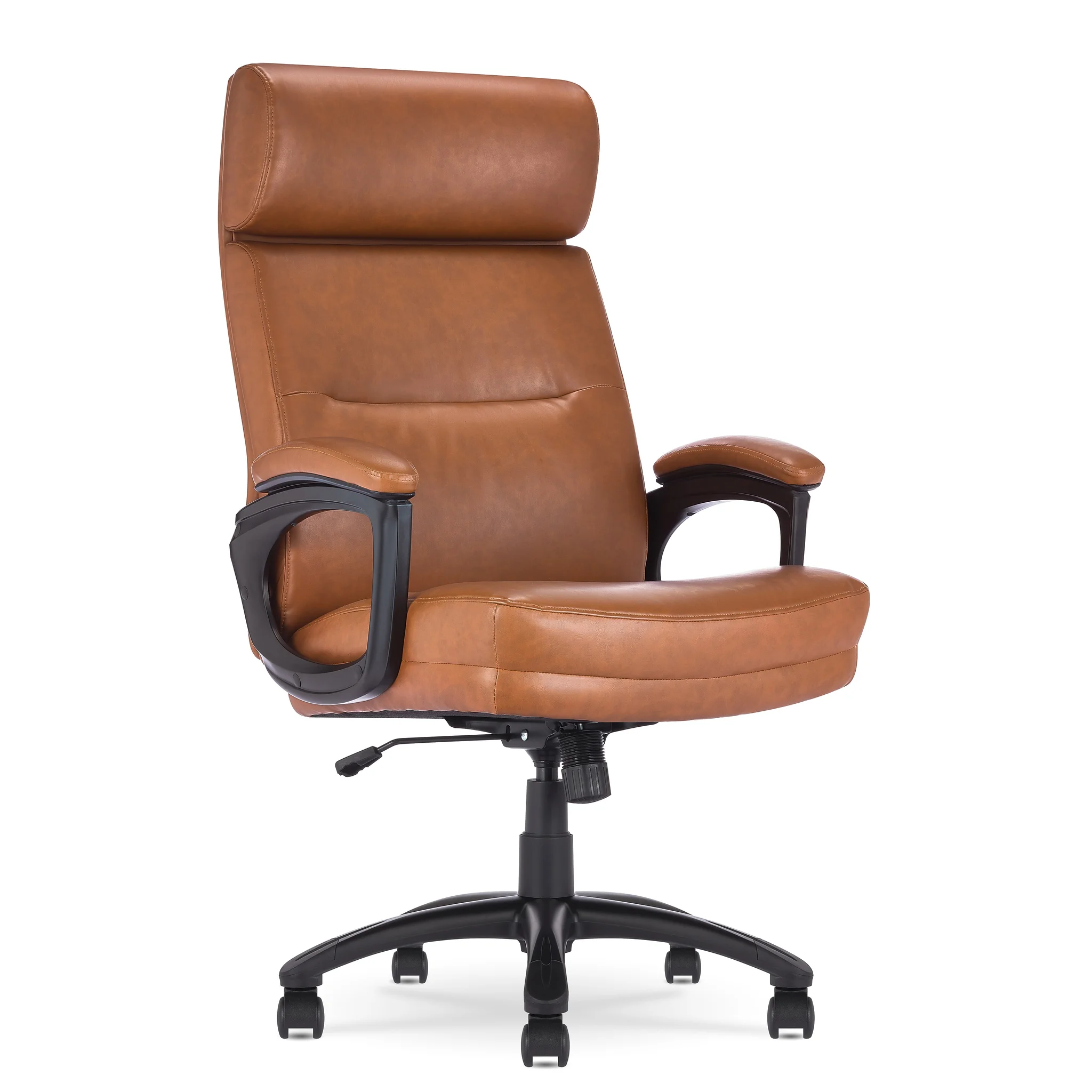 Serta Comfort Big & Tall Ergonomic Bonded Leather Swivel Executive Chair Cognac