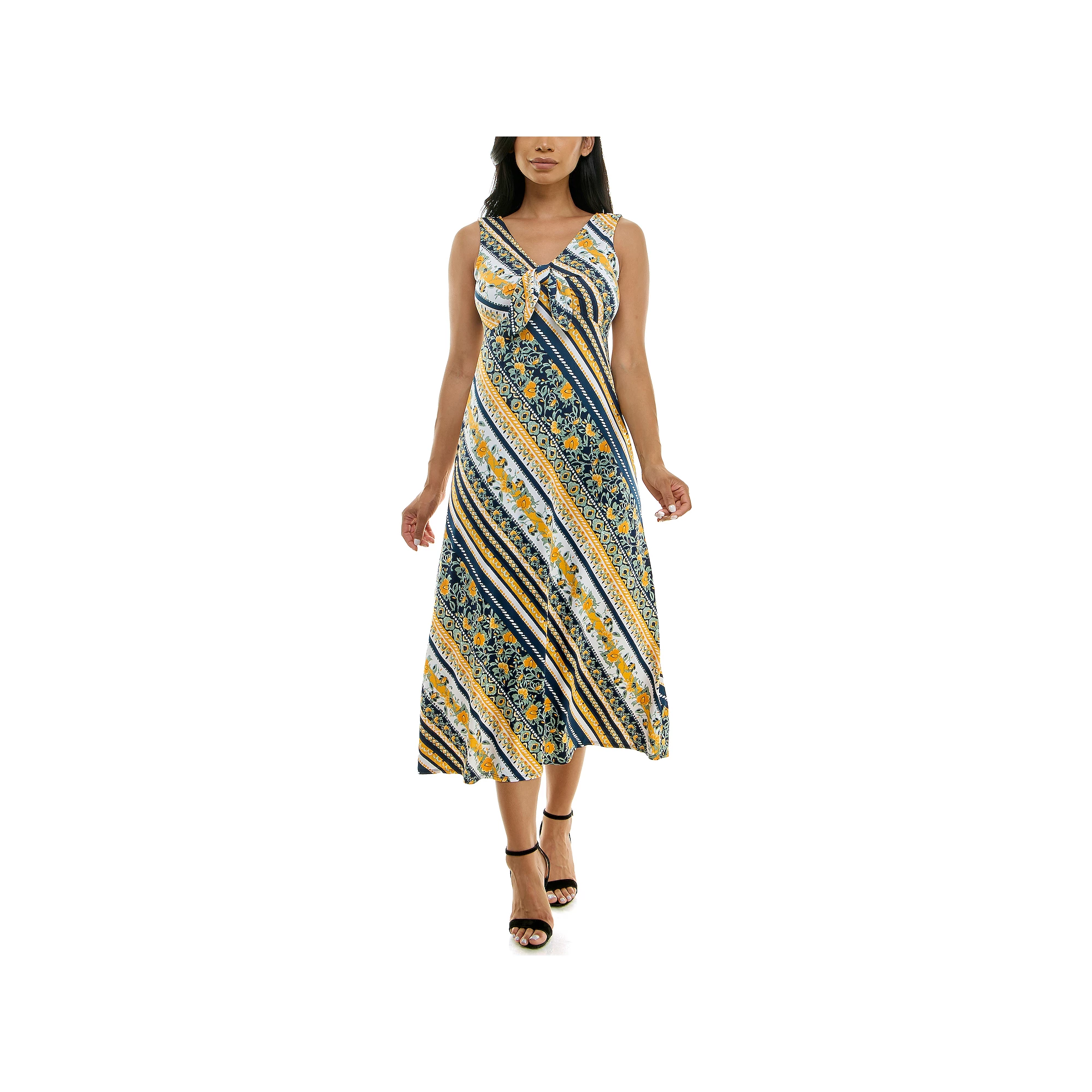 Women's Nina Leonard Tie Front Maxi Dress