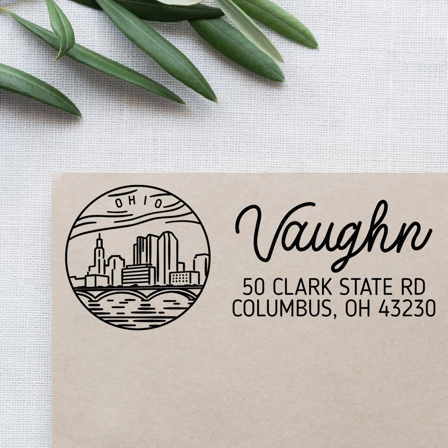 Ohio Address Stamp - Pre-inked/extra Large/green