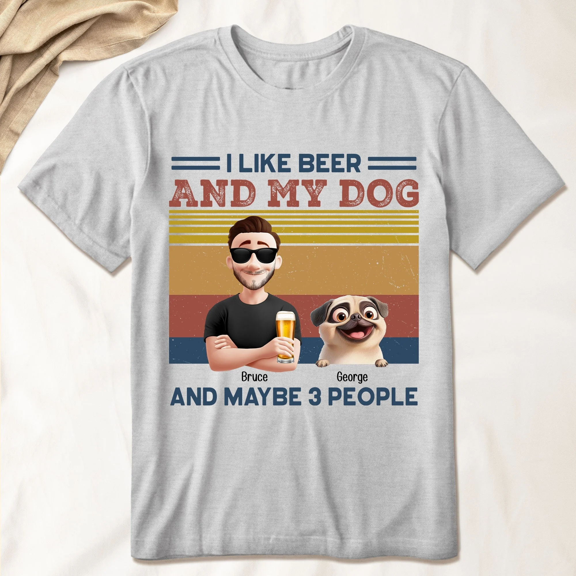 I Like Beer And My Dog New Version - Personalized Shirt - Pullover Hoodie/sport Grey/2xl