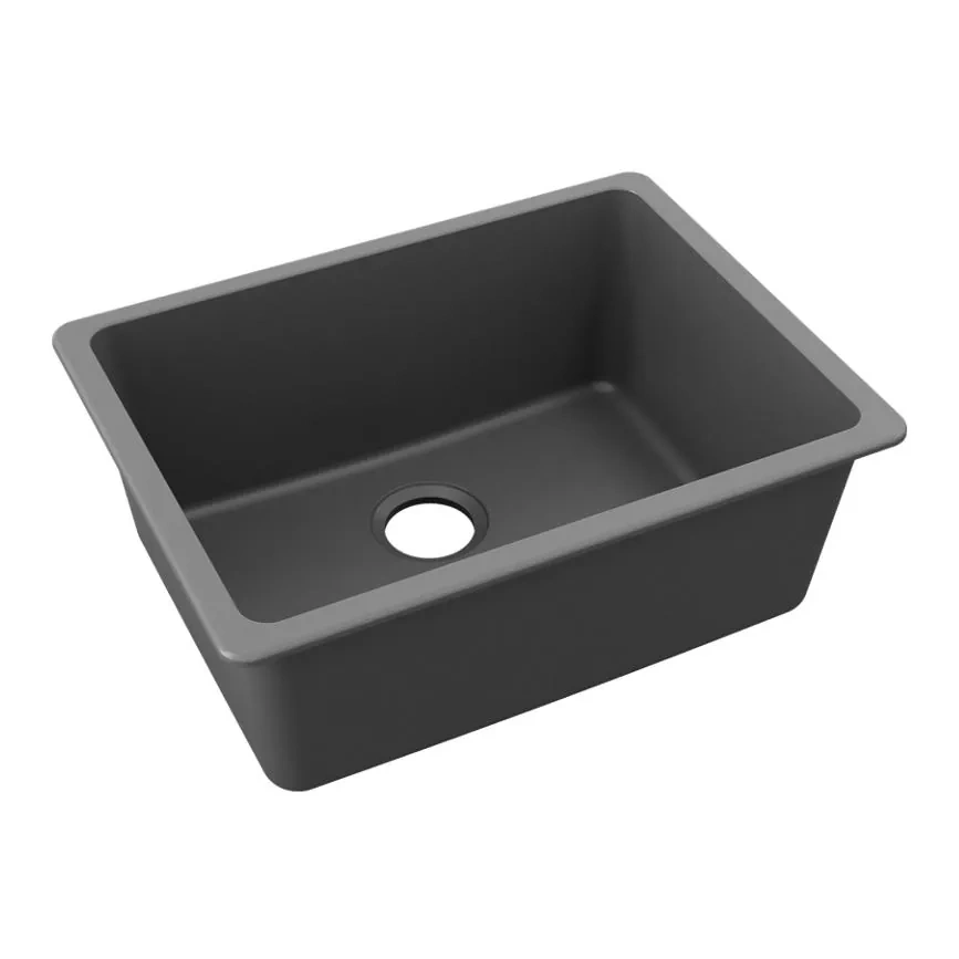 Elkay Quartz Classic Undermount 24.596‑in X 18.524‑in Graphite Quartz Single Bowl Kitchen Sink Elgu2522gt0
