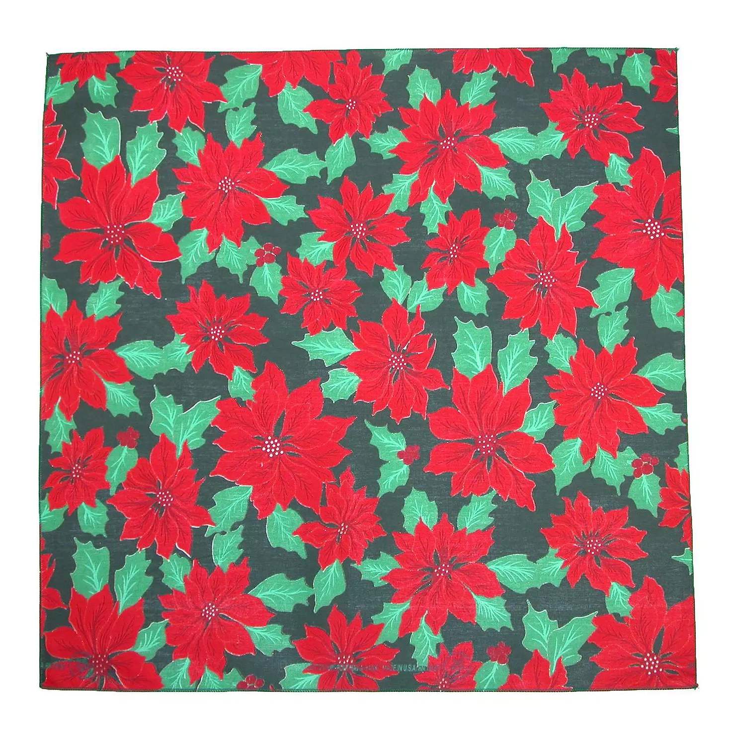 Christmas Poinsettia Print Holiday Bandana