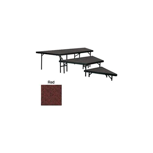 Stage Pie Set With Carpet For 36"w Stage Units - 8"h, 16"h & 24"h - Red