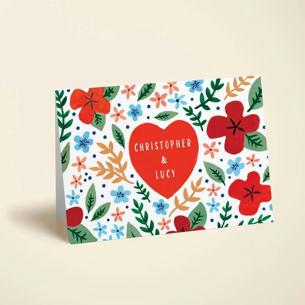 Folk Heart Valentine's Day Card