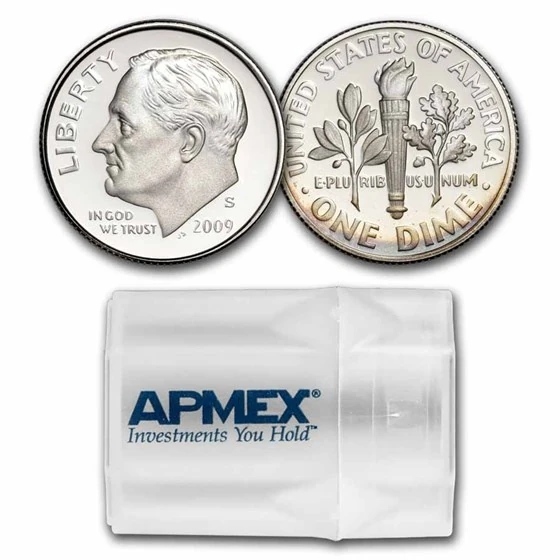2009-s Roosevelt Dime 50-coin Roll Proof Silver