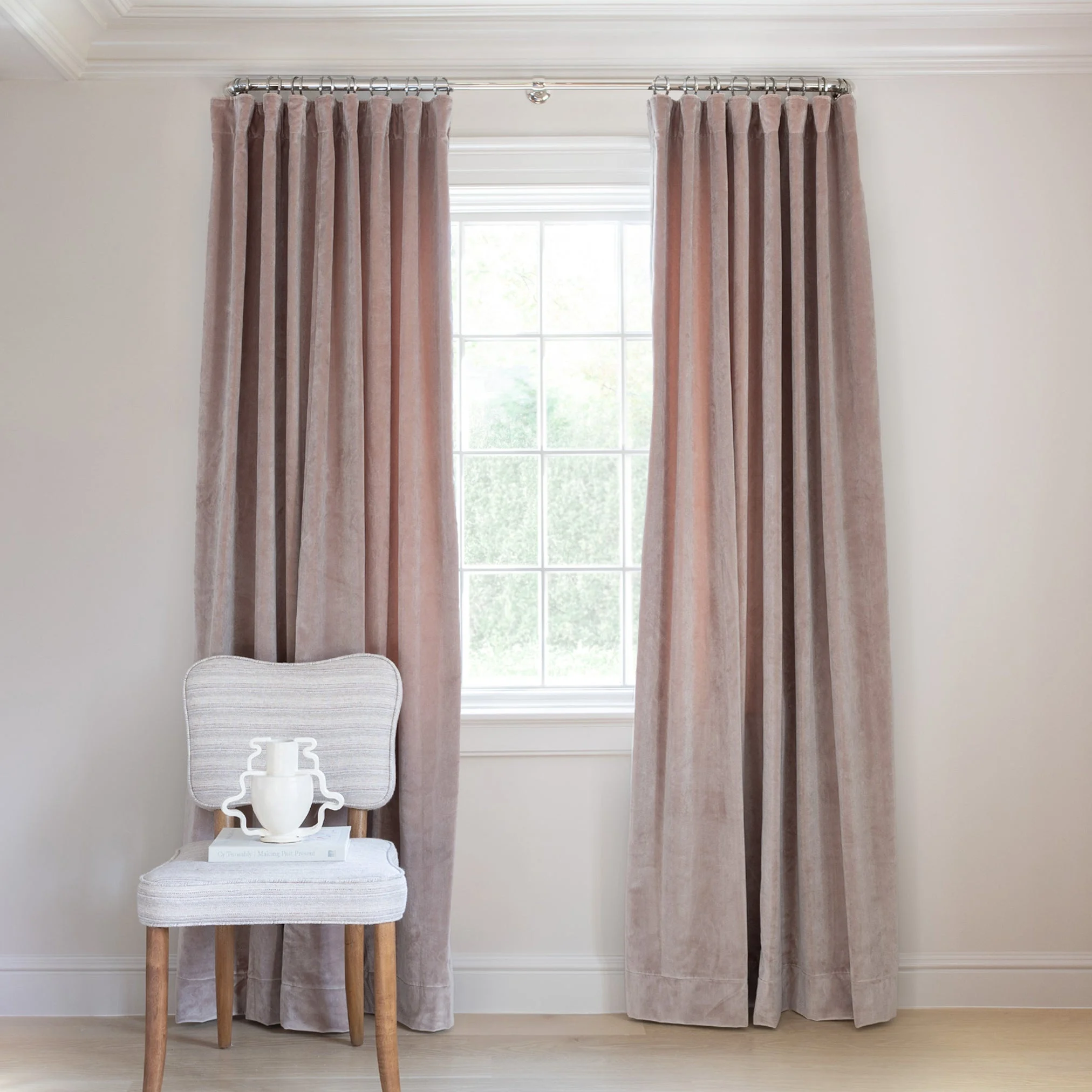 Mauve Velvet Grommet - 75"/small/sides + Bottom: Trim
