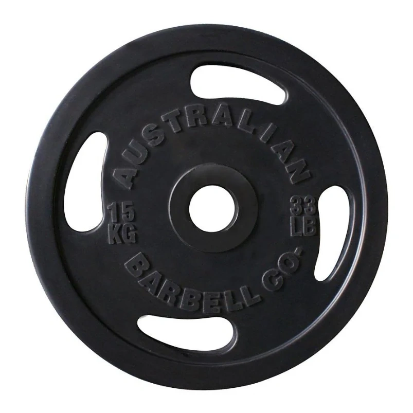 Rubber Olympic Grip Plates - Black - 20kg