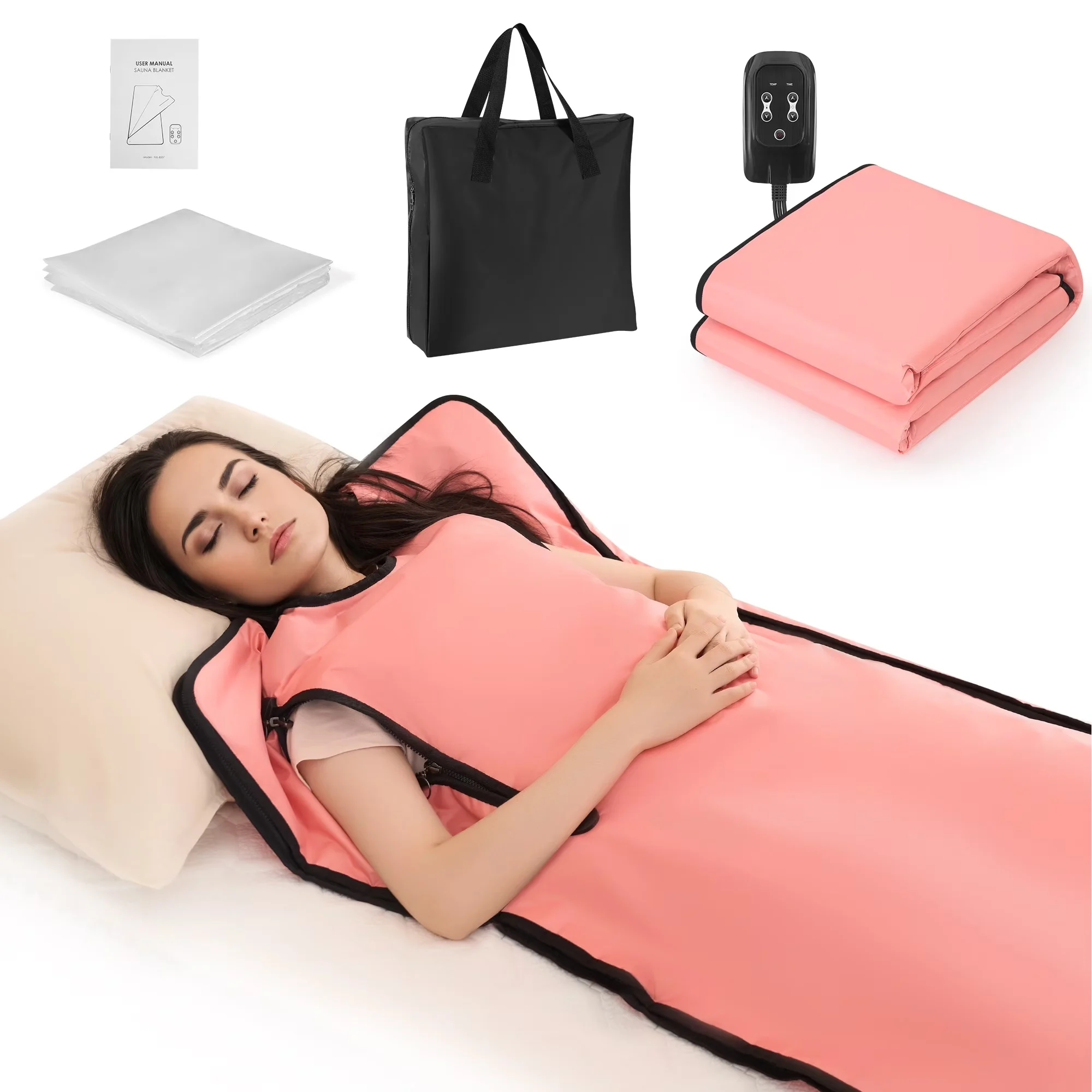 Naipo Infrared Sauna Blanket For Detoxification & Relaxation, Portable Far Infrared Sauna To Relax And Rejuvenate Your Body And Mind, Perfect For Home Sauna Therapy, Pink