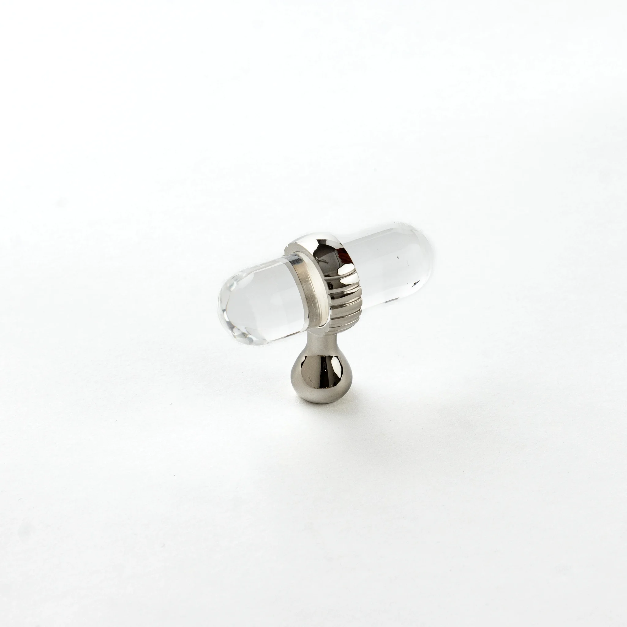 Hague T Knob Oval - Polished Nickel